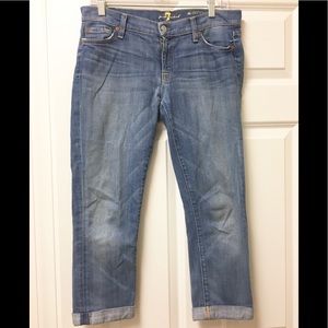 Awesome 7 For All Mankind skinny cropped jeans